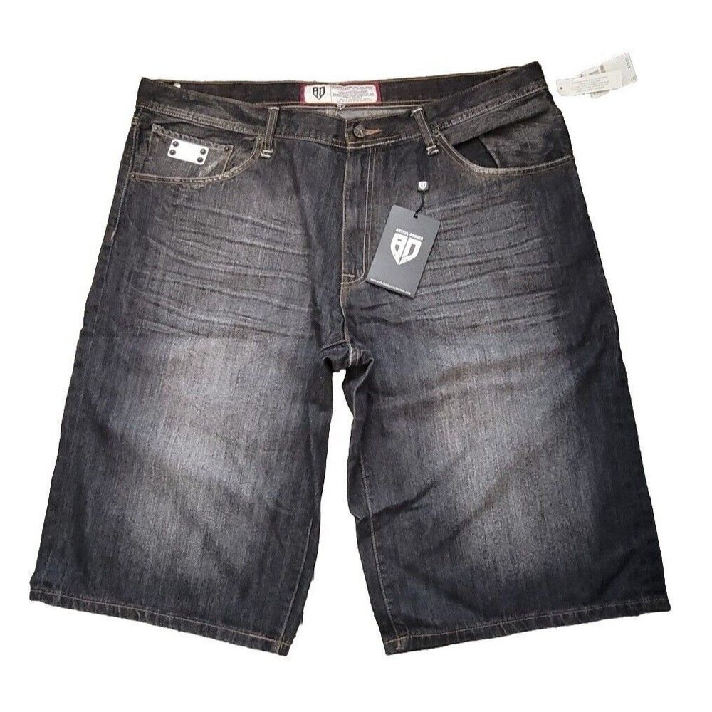 Artful Dodger Cracking Shorts Mens Jean Bermuda Denim Distressed Black Size 44